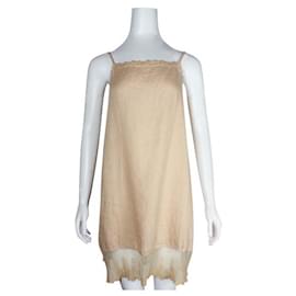 Autre Marque-Contemporary Designer Linen Dress-Beige