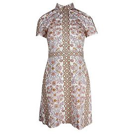 Tory Burch Laranja/ Vestido de algodão com estampa coral Multicor