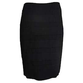 Alaïa-Minifalda Alaia de rayas negras-Negro