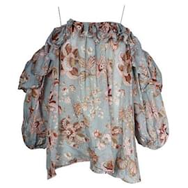 Zimmermann-Top solto com estampa floral azul claro Zimmermann-Azul