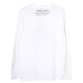 Burberry-Burberry Weißes Langarm-T-Shirt „Swim – The Great Burberry At Your Own Risk“-Weiß