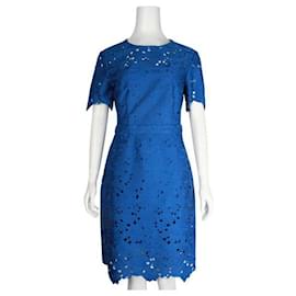Diane Von Furstenberg-Diane Von Furstenberg Sapphire Blue Alma Dress with Open Back-Blue