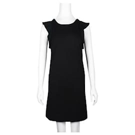 Autre Marque-Vestido preto de designer contemporâneo com bolsos frontais-Preto