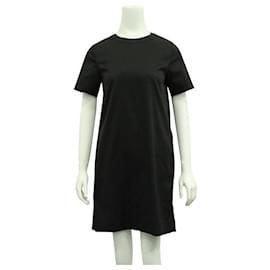 Autre Marque-Contemporary Designer Black Short Sleeved Midi Dress-Black