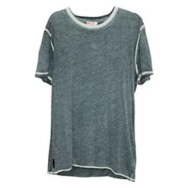 Prada-Prada Dunkelblaues T-Shirt mit Kaschmirmischung-Blau