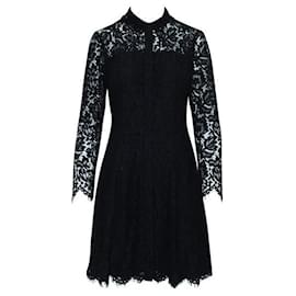 Autre Marque-Vestido de renda preto de manga comprida de designer contemporâneo-Preto