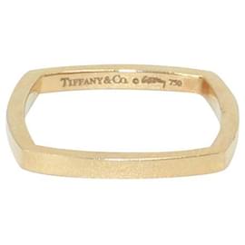 Tiffany & Co-Tiffany & Co forma cuadrada minimalista 18Anillo de oro K-Dorado