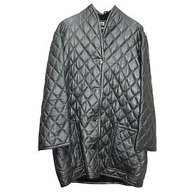 Emanuel Ungaro Quilted Metallic Grey Coat Grey