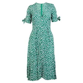 Autre Marque-Zeitgenössisches, langes Designerkleid mit Blumenmuster-Grün