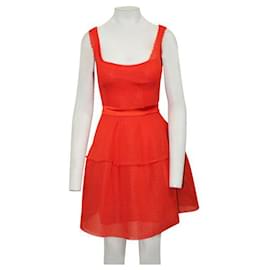 Maje-Maje Maje - Mini-robe orange en maille sans manches-Orange