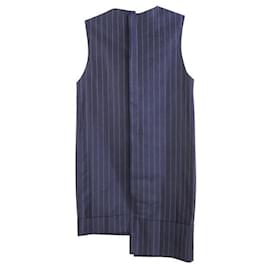 Jacquemus-JACQUEMUS Striped Asymmetrical Dress-Navy blue