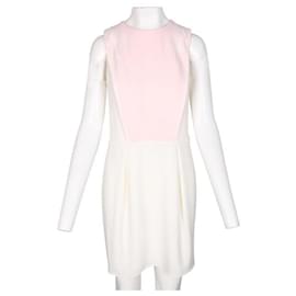 Autre Marque-ZEITGENÖSSISCHES DESIGNER-Kleid in Weiß und Rosa-Pink