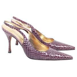 Dolce & Gabbana-DOLCE & GABBANA Snake Skin Pointed Heels-Purple
