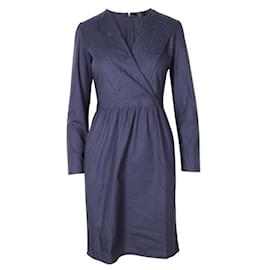 Autre Marque-ZEITGENÖSSISCHES DESIGNER-Kleid in Marineblau mit tiefem V-Ausschnitt-Marineblau