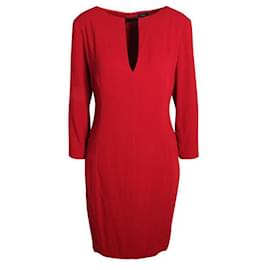 Autre Marque-CONTEMPORARY DESIGNER Red Dress With Neck Details-Red