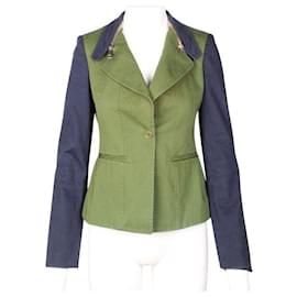 Givenchy-Giacca GIVENCHY color block con colletto con zip-Verde