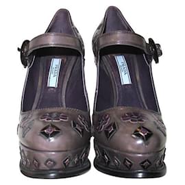 Prada-Zapatos de tacón con motivo floral de PRADA-Multicolor