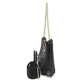 Prada-Prada Saffiano Lux Chain Hobo Bag-Black
