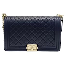 Chanel-Chanel Boy Bag Neudium A92193-Navy blue