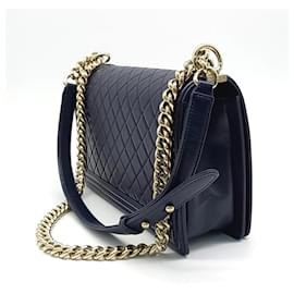Chanel-Chanel Bolsa Menino Neudium A92193-Azul marinho