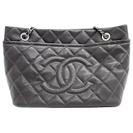 Chanel-Chanel  Caviar Timeless Cc Shoulder Bag-Grey