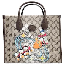 Gucci-Gucci X Disney Tote And Shoulder Bag (648134)-Brown,Multiple colors,Beige,Other