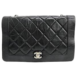 Chanel-Bolso de hombro con cadena vintage Chanel-Negro
