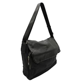 Autre Marque-Contemporary Designer Fabric And Leather Laptop Bag-Black