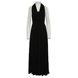 Autre Marque-Vestido maxi de noite preto sem alças de designer contemporâneo-Preto