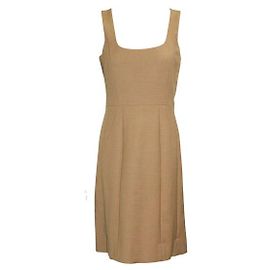 Vestido midi marrón sin mangas de Tory Burch Beige