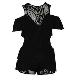 Autre Marque-Contemporary Designer Black Lace Romper-Black