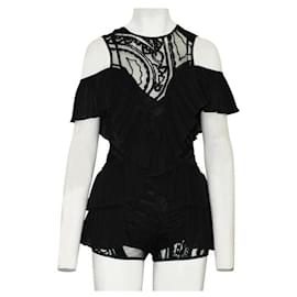Autre Marque-Contemporary Designer Black Lace Romper-Black