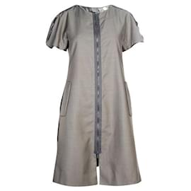 Autre Marque-CONTEMPORARY DESIGNER Grey Dress With Zip-Grey