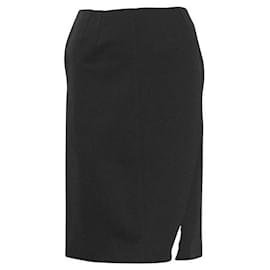 Autre Marque-CONTEMPORARY DESIGNER Black Skirt with Zipper Detail-Black
