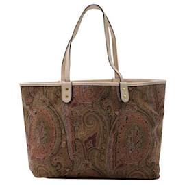 Etro-Etro Colorful Fabric/ Pink Leather Reversible Tote Bag-Multiple colors