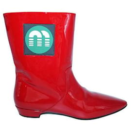 Miu Miu-Miu Miu Red Patent Leather Boots-Red