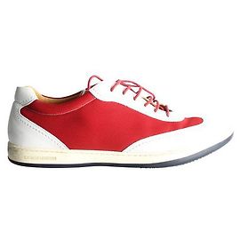GIORGIO ARMANI Tênis de couro e lona Vermelho