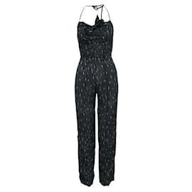 Reformation-REFORMATION Black Print Jumpsuit with Bow at front-Black
