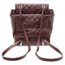 Chanel-Chanel Paris-Salzburg Mountain Maroon calf leather Leather Backpack-Dark red