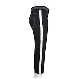 Chloé-Pantaloni neri con strisce laterali-Nero