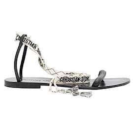 Dior-Dior J'Adior It" In calf leather Leather With Woven Ankle Strap Sandals-Black