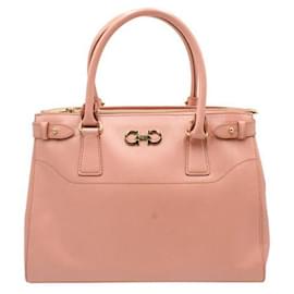 Salvatore Ferragamo-pink leather handbag-Pink