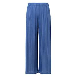 Issey Miyake-Pantalon plissé-Bleu