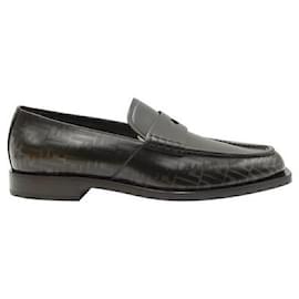 Fendi-Black leather loafers-Black