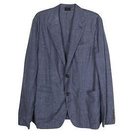 Ermenegildo Zegna Blue Cashmere-Blend Single-Breasted Blazer Blue