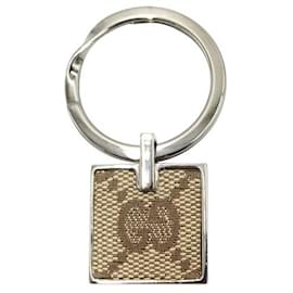 Gucci-Monogram Keychain-Brown