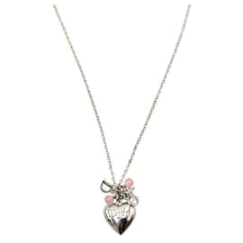 Dior-Heart Charm Pendant Necklace-Silvery