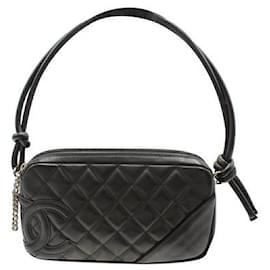 Chanel-Black calf leather Cambon Ligne Shoulder Bag-Black