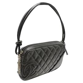 Chanel-Black calf leather Cambon Ligne Shoulder Bag-Black