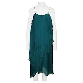 Autre Marque-Contemporary Designer Sea Blue Asymmetric Dress-Blue